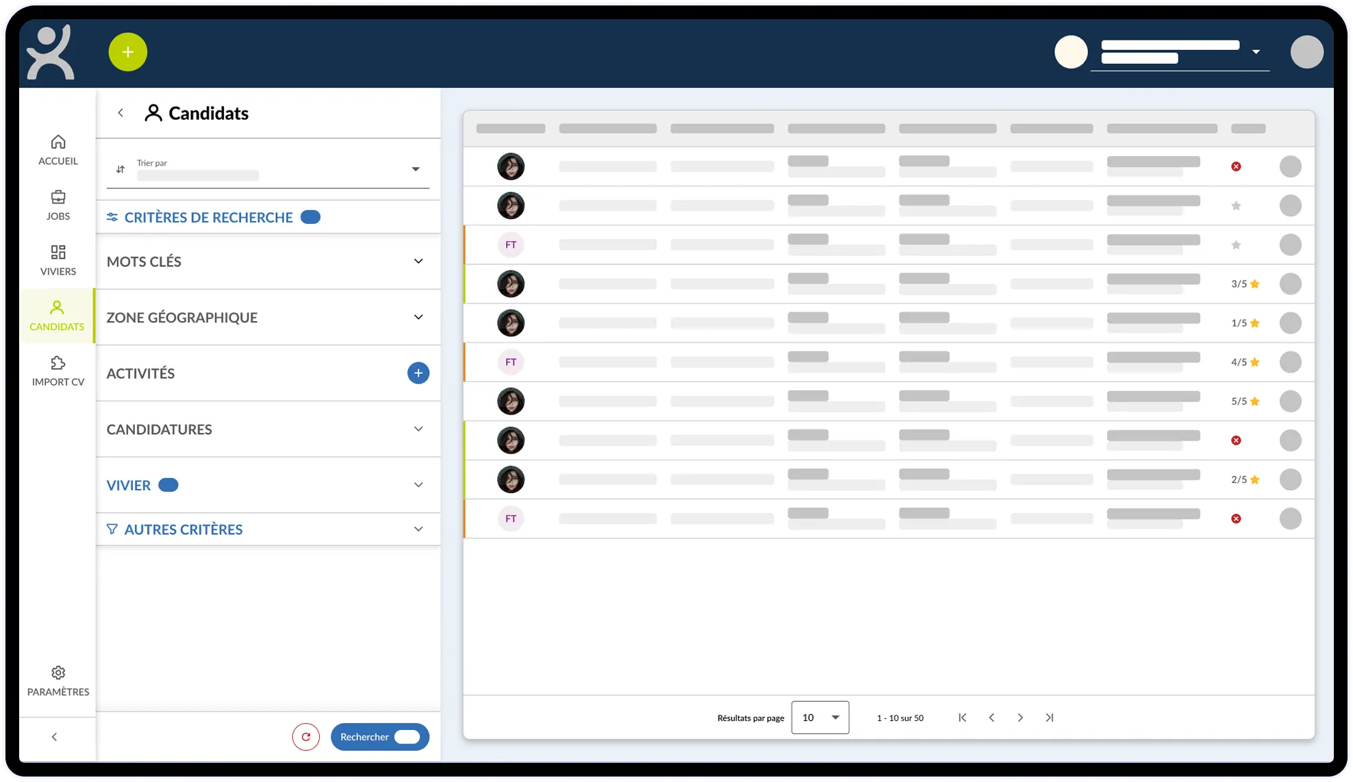 Tablet_Candidats Cvthèque