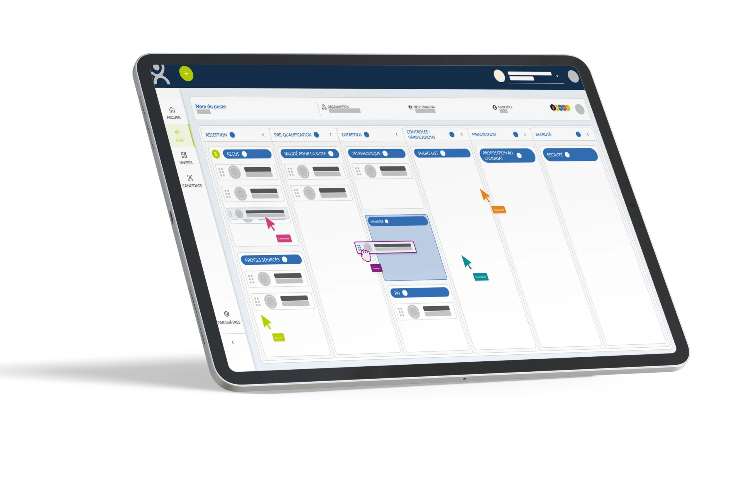 Mockup_Kanban-temps-reel Centralisation des candidatures, kanban en temps réel
